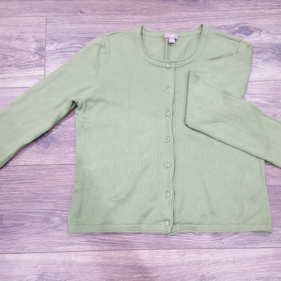 J. Jill Cardigan light green with tank - Picture 2 of 8